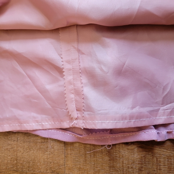 Vintage Lilac Dress Ruffle Trim Pleated Skirt - Picture 15 of 16